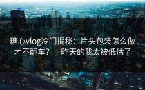 糖心vlog冷门揭秘：片头包装怎么做才不翻车？｜昨天的我太被低估了