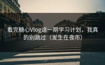 看完糖心Vlog这一期学习计划，我真的别跳过（发生在夜市）