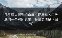 几乎没人提到的角度：把黑料入口放进同一条对照表里，答案更清楚（细节）