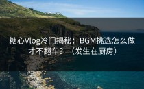 糖心Vlog冷门揭秘：BGM挑选怎么做才不翻车？（发生在厨房）
