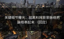 关键细节曝光：就黑料网背景脉络把脉络串起来 （回应）