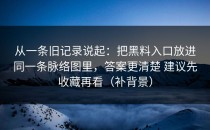 从一条旧记录说起：把黑料入口放进同一条脉络图里，答案更清楚 建议先收藏再看（补背景）