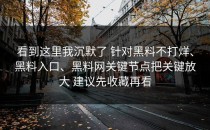 看到这里我沉默了 针对黑料不打烊、黑料入口、黑料网关键节点把关键放大 建议先收藏再看