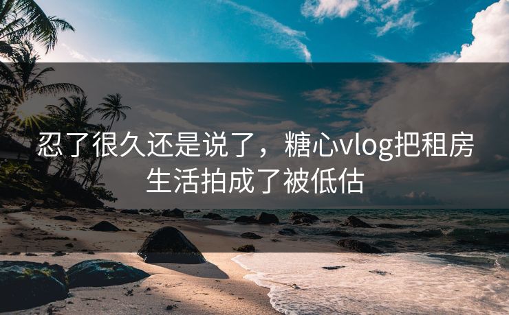忍了很久还是说了，糖心vlog把租房生活拍成了被低估  第1张