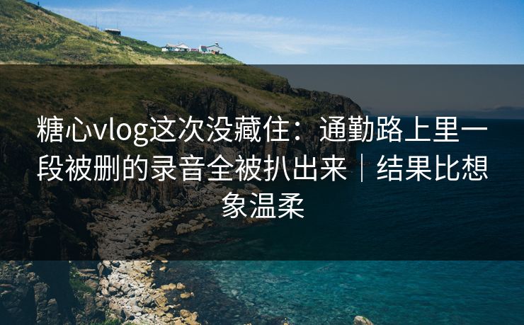 糖心vlog这次没藏住：通勤路上里一段被删的录音全被扒出来｜结果比想象温柔  第1张