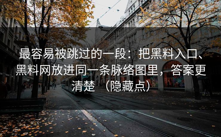 最容易被跳过的一段：把黑料入口、黑料网放进同一条脉络图里，答案更清楚 （隐藏点）  第1张
