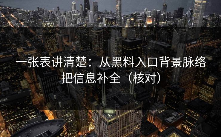 一张表讲清楚：从黑料入口背景脉络把信息补全（核对）  第1张
