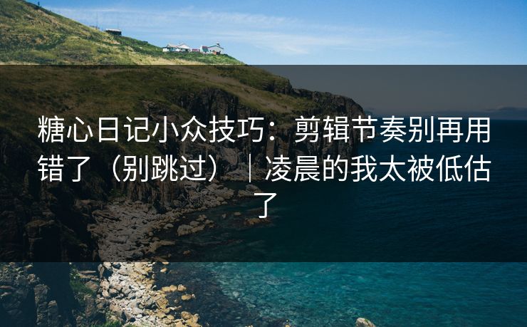 糖心日记小众技巧：剪辑节奏别再用错了（别跳过）｜凌晨的我太被低估了  第1张