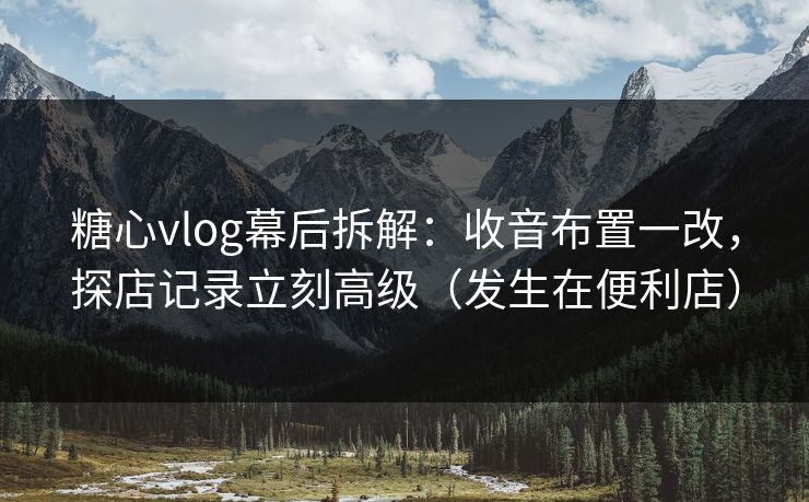 糖心vlog幕后拆解：收音布置一改，探店记录立刻高级（发生在便利店）  第1张